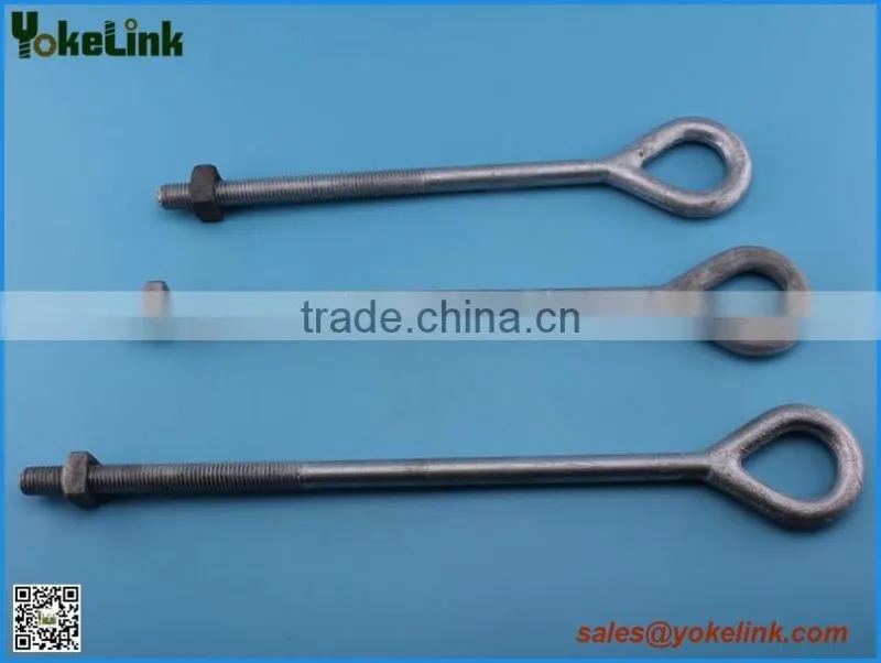13550lbs Rolled thread hot dip galvanized forged thimble eyebolts