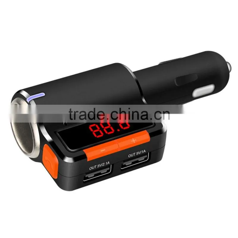 Newest Dual USB 5V 3.1A Bluetooth Handsfree Car MP3 player FM transmitter kit with Cigarette Lighter