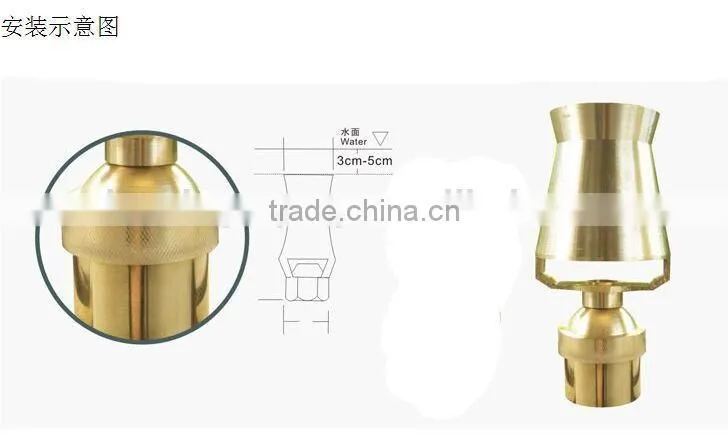Low pressure copper water jet fountain nozzles