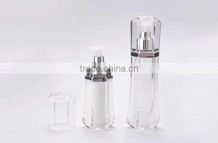 Diamond shape AS material 50ml airless lotion bottle