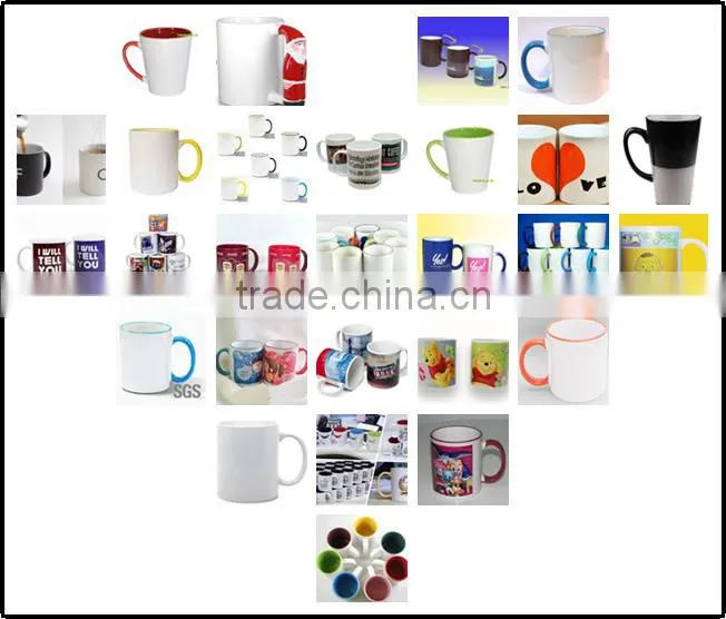 Wholesale 11oz White Sublimation Inner Colorful Mug for Sublimation Transfer Machine
