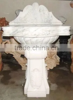 Flower Carved Natural Stone Wash Basin