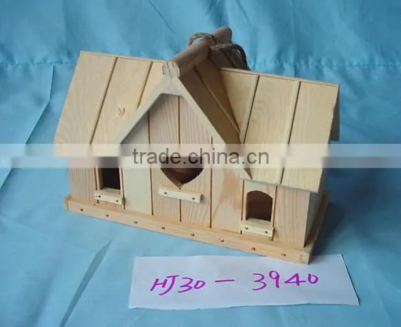 New unfinished wooden bird house