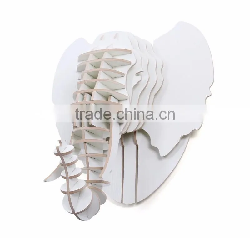 home wall mounted wooden elephant head decoration