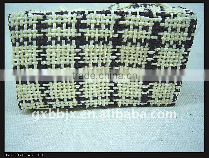 Grey cotton&paper rope rectangle small women bags brand name