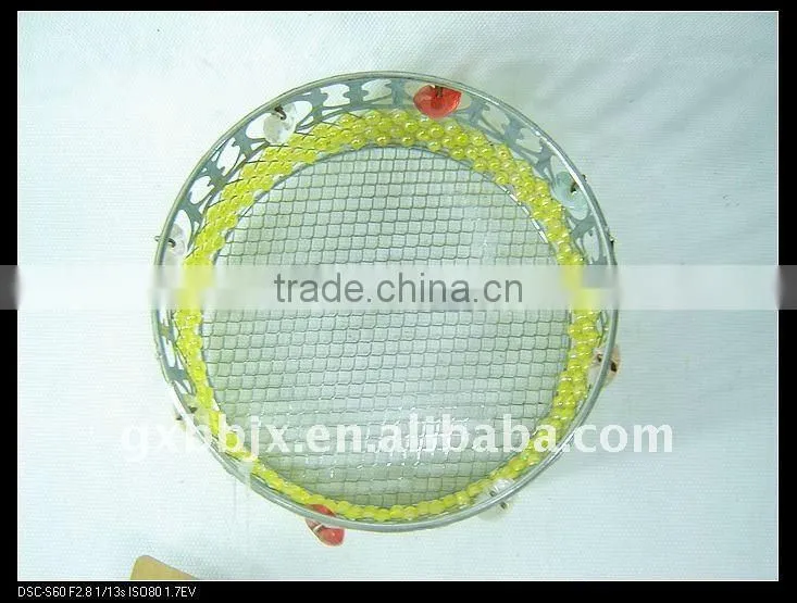 Round wire decorative with mix pearl storage candy display gift basket