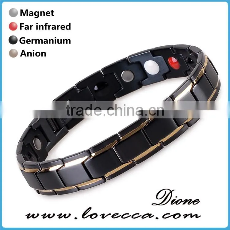factory wholesale stainless steel mens health bio magnetic energy bracelet