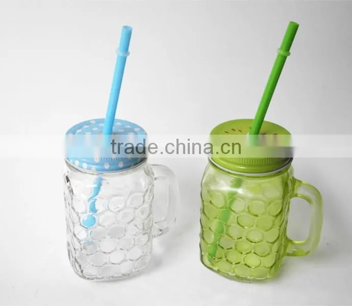 square personalized 16 ounce cambered glass drinking mug with handle