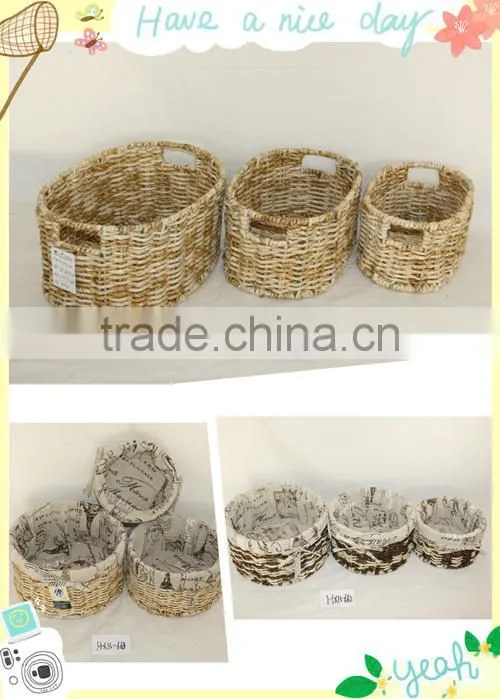 Eco Friendly Maize Peel Woven Storage Basket