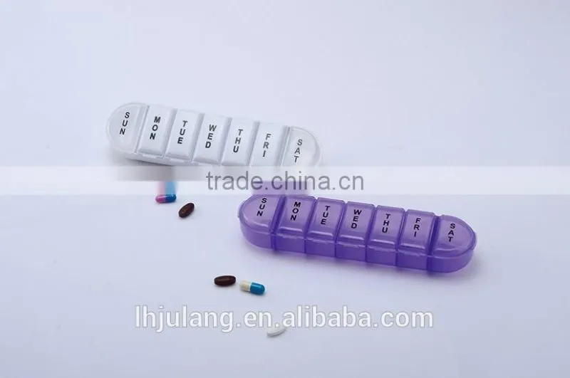 Hot sell plastic 7days pill box / plastic weekly pill box