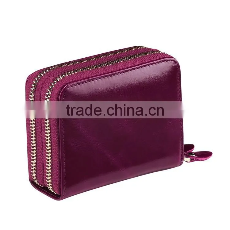 Custom RFID travel genuine leather wallet for men