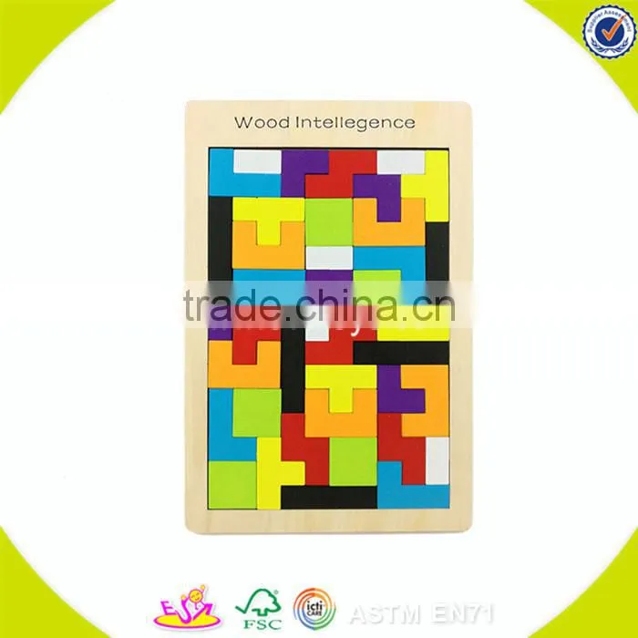Wholesale creative baby wooden stacking blocks game colorful wooden stacking blocks toy W13A018