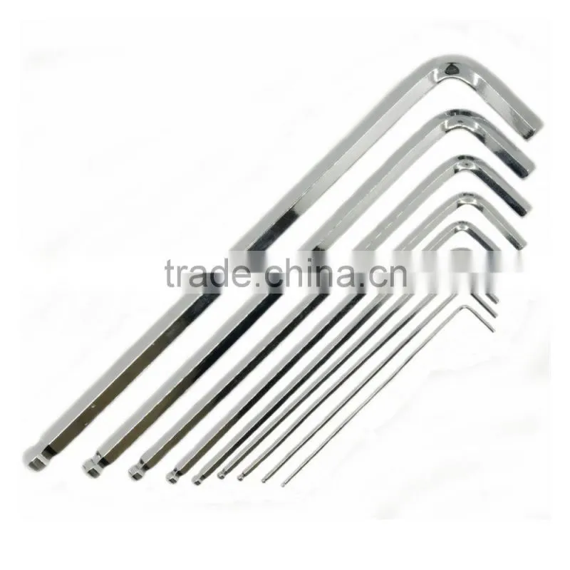 9 Pcs L shape ball end carbon steel spanner hex key wrenches set