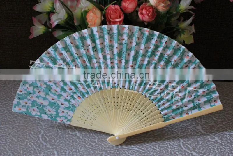 Beautiful fabric bamboo fan for ladies