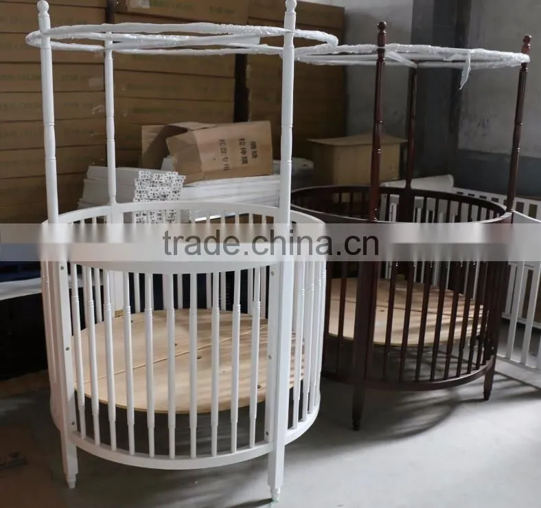 solid beech wood round cot baby crib sheets