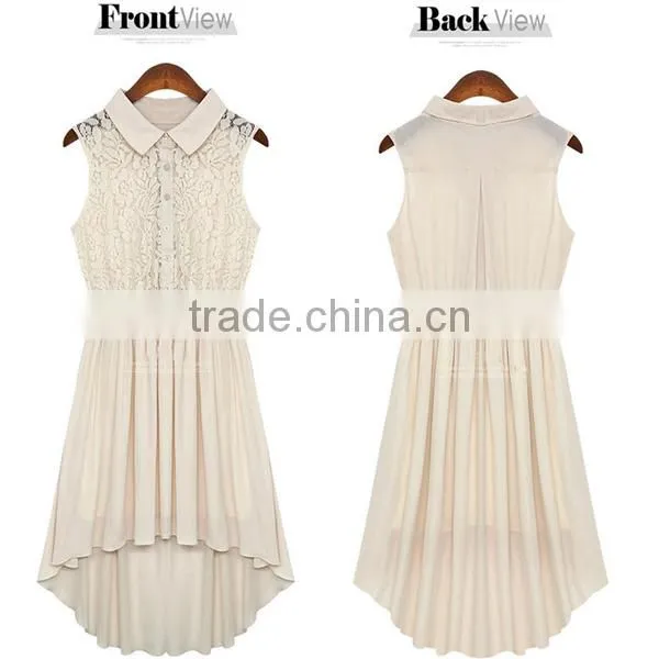 HD-D61 High quality new fashion OEM factory irregular lace splicing women dress