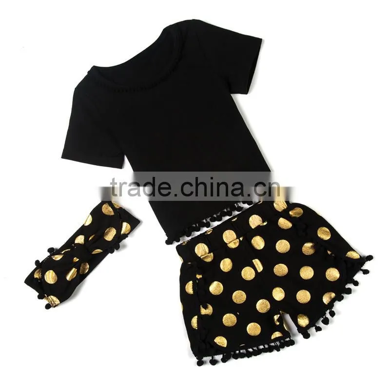 toddler summer outfit children clothes top and shorts 3pcs set