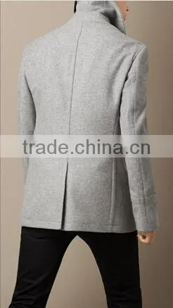 2014 Men Coat Offwhite Color Wool Fabric