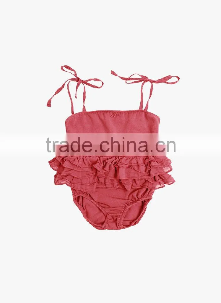Wholesale High Quality Little Baby cute Swimsuit Girls Summer Ruffle Child cotton Swimwear