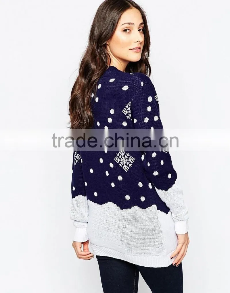 new Christmas women sweater wih round neck and long sleeve