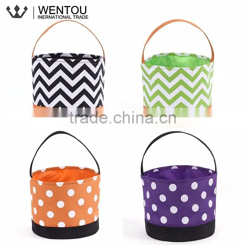 Monogram Chevron Polka Dot Kids Halloween Baskets