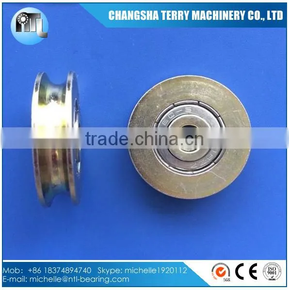 zinc plating u shape rope groove pulley v belt pulley 608zz
