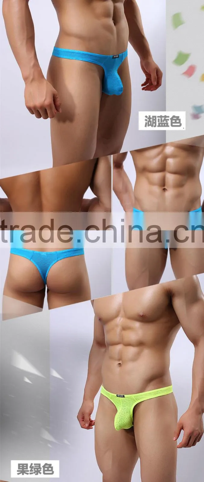Men sexy fasion underwear shorts wholesale briefs thongs spandex undergarment men sexy spandex pants knitting thongs GVYJ16