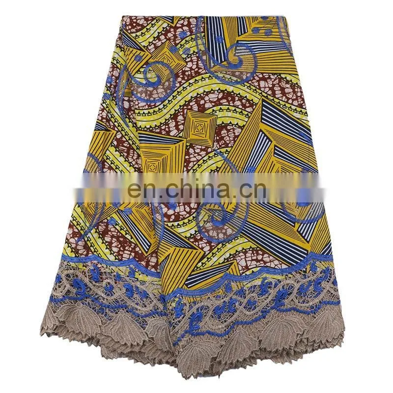 High-quality Wholesale price 100% cotton wax for 6 yards with stones lace wax print fabric african L170727006