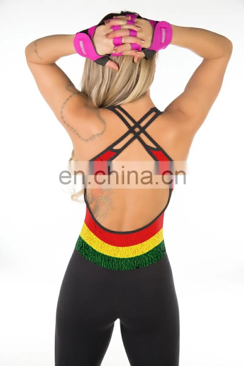 Wholesale printing fitness sports jumpsuits for women