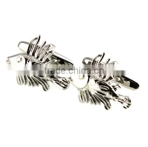 Men's Cufflinks Fish Silver Cuff Lins for shirt 19mm M3084