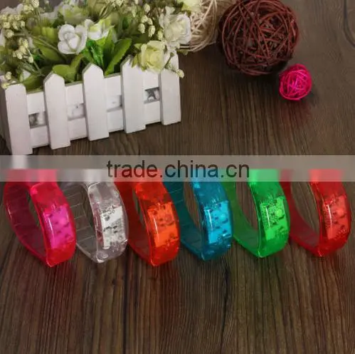 Sound Activated Flashing Bracelet LED Bright Wristband Colorful Blue Green Red