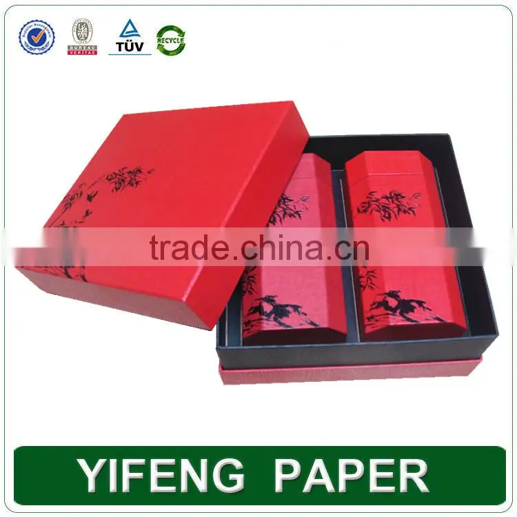 2016 deluxe matt black tea box recycled paper stamping logo packing cardboard boxes wholesale
