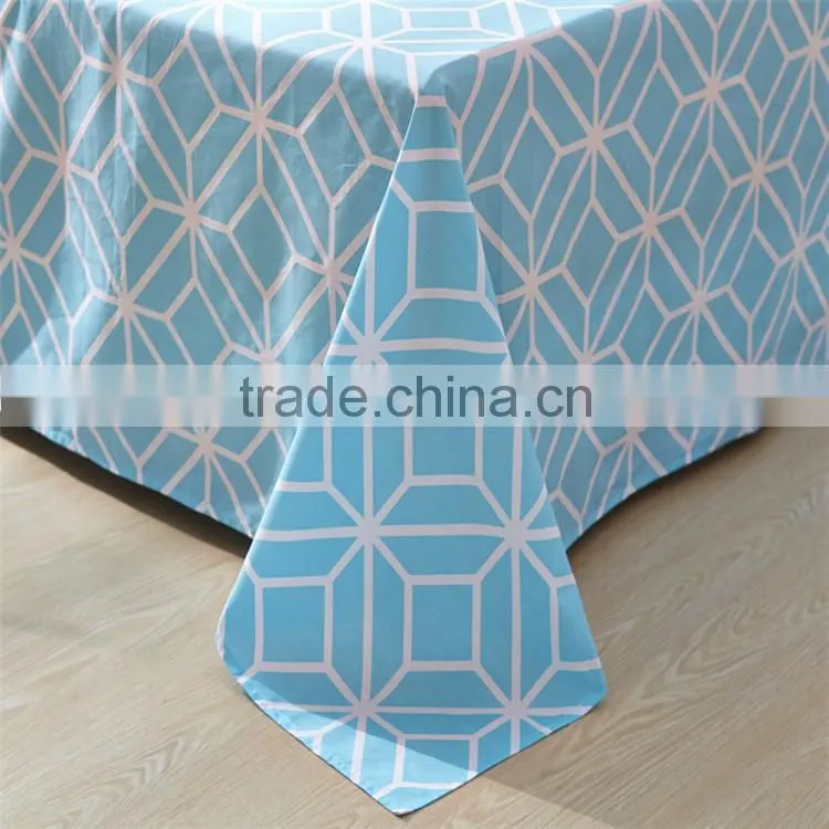 2015 Newest simple design blue weave line printed cotton bedspread bedding set comforter quilt sets home textile for America