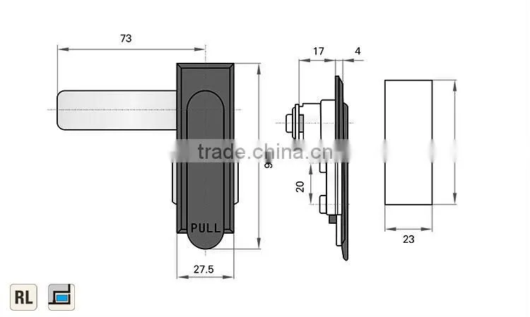 CE ROHS Feilei 2015 popular spray coating black Cabinet Lock for Electronic Cubicle