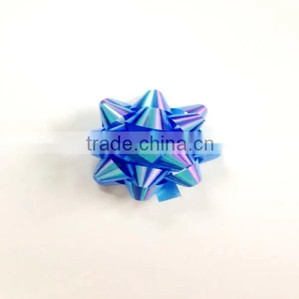 Gift Deluxe Fancy PET Bow For Festive Decoration Package/Matte Metallic ribbon star bow/holiday decortion star bow