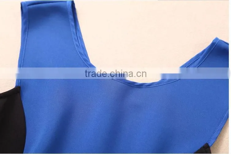 2015 OEM Women's dresses Color matching vest dress evening dress made in China