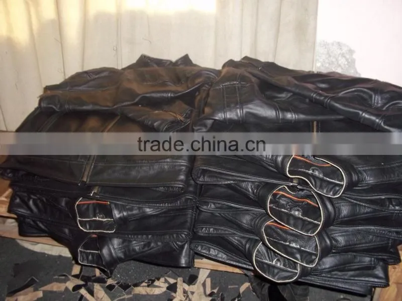 Armored Leather Motorcycle Jacket with Gun Pocket