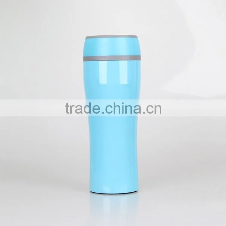 Modern design double wall steal inner PS outer travel mug