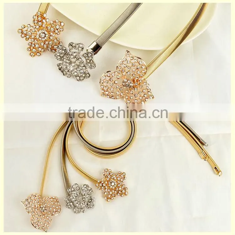 Promotional 2014 new dubai gold star flower body chain waist chains