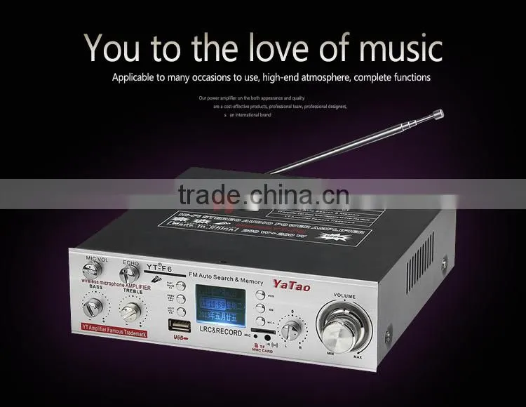 5 channel usb mixer amplifier YT-F6 with Karaoke support FM/MIC/TF/USB