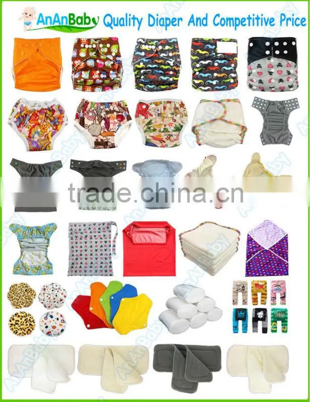 Double gussets soft breathable newborn AIO babies cloth diaper