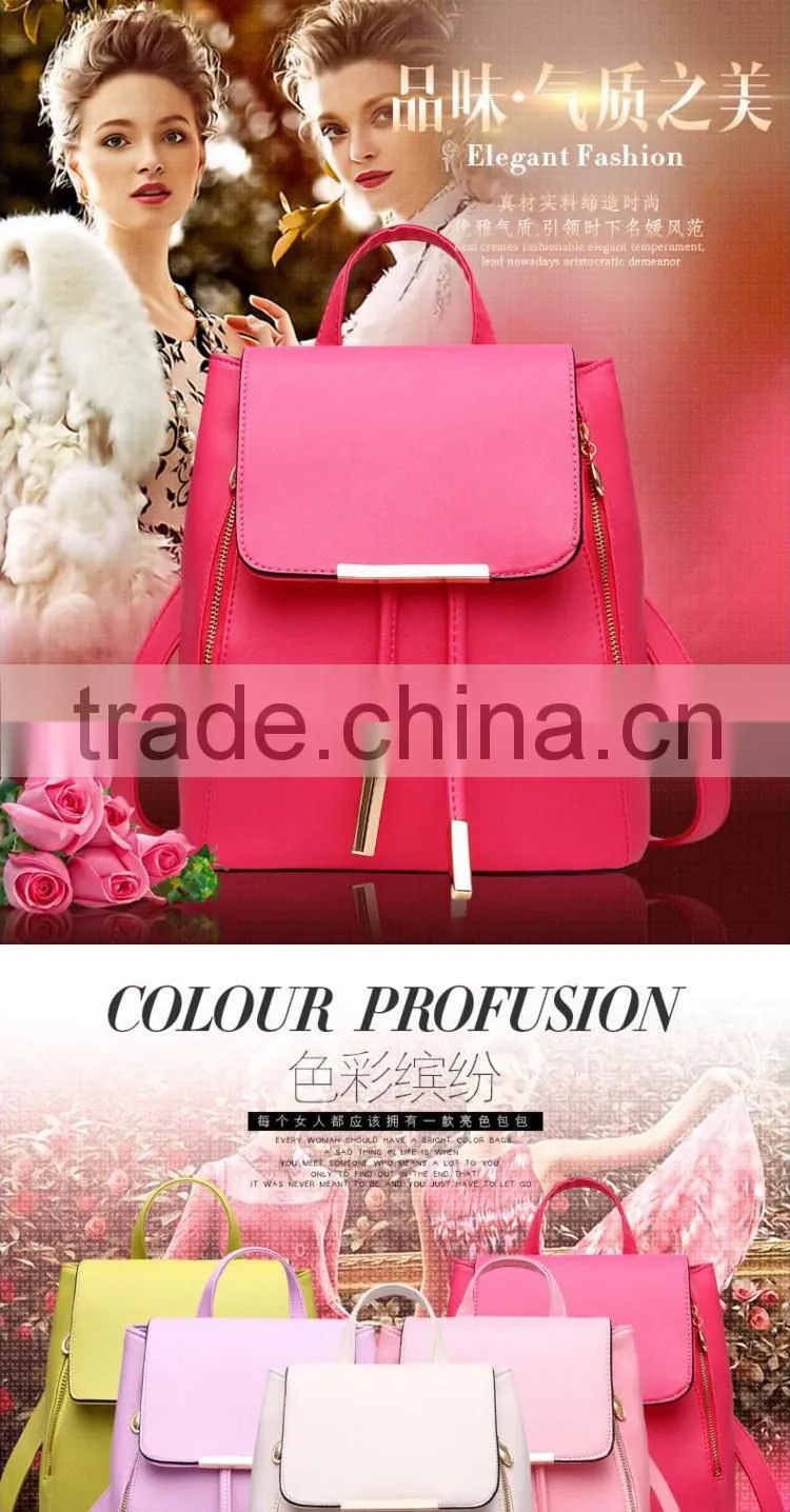 2016 summer new style for leisure PU backpack college student school shoulder bag