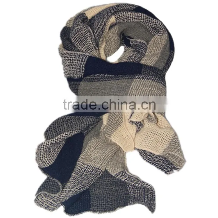 Imitation cashmere multi checked tartan plaid scarf