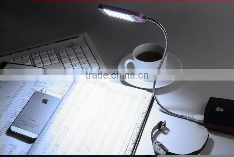 Ultra Bright USB 28 LED 28LED Light Lights Lighting Powered Flexible White Reading Lamp for Laptop Power Bank Mobile Charger Com