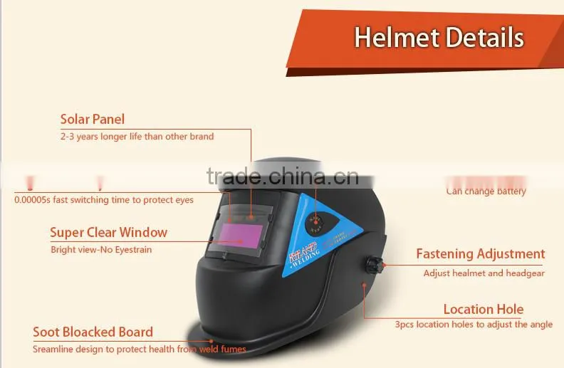 Riland 2015 Protective High Quality Custom Auto Darkening Filter Welding Mask ANSI Z87.1
