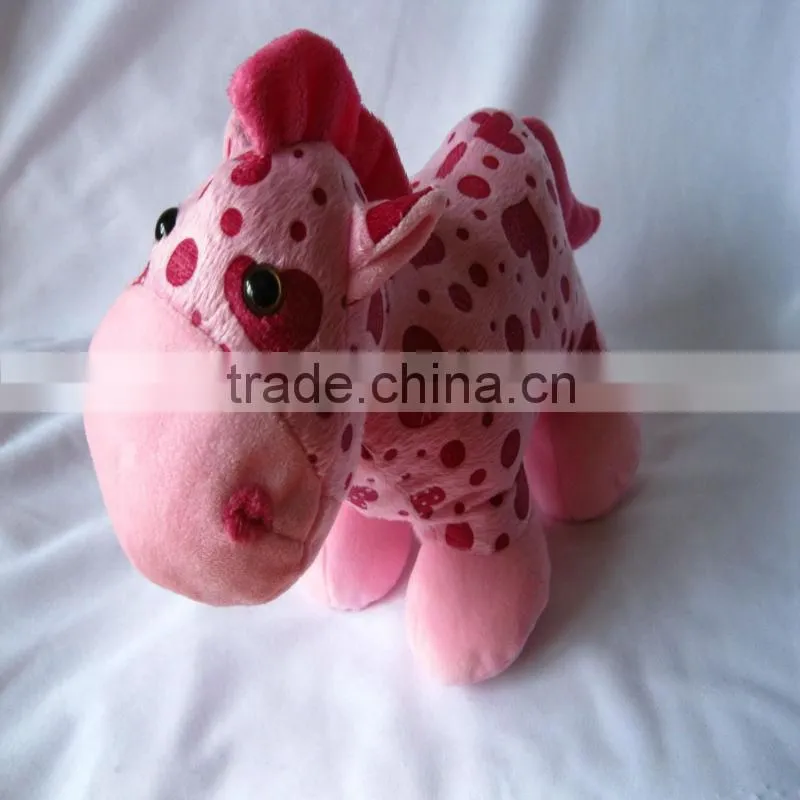 2013 new fashion design pink plush toy horse