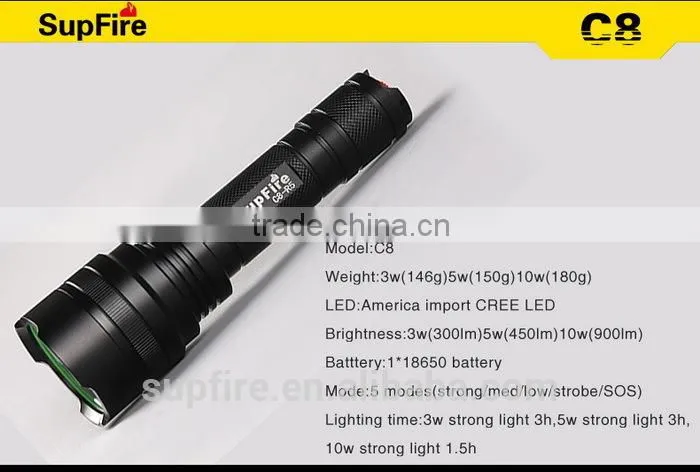 900 Lumen SupFire C8-T6 XML LED Flash Light