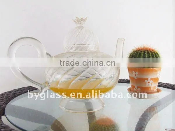 clear heat-resistant tea glass pot with filter