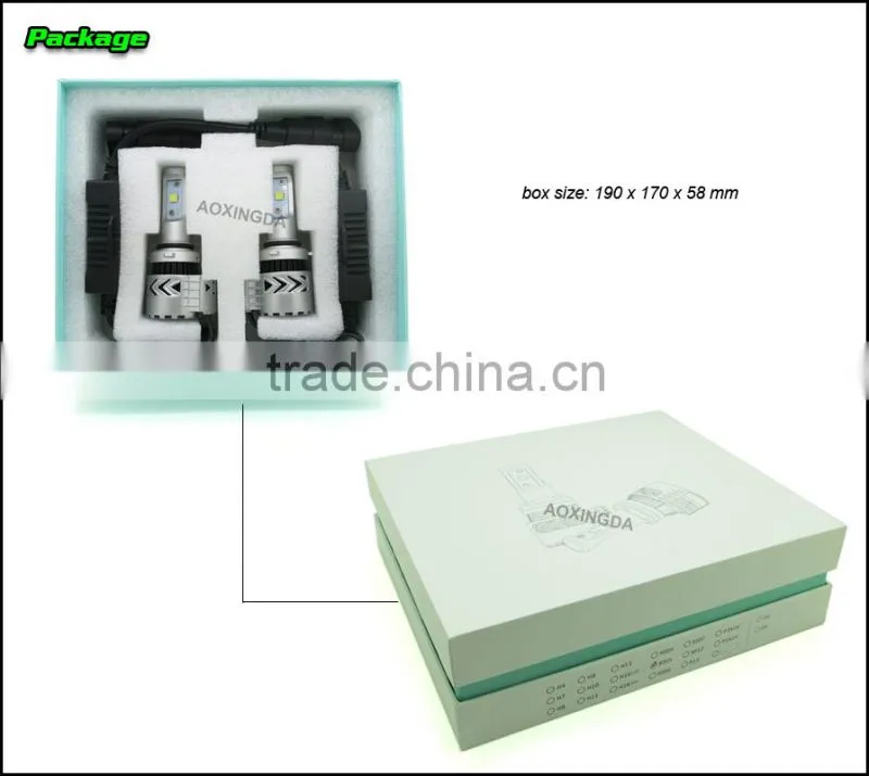AOXINGDA 2016 DC12-24V 6000lm H7 H8 H9 H11 H16 5202 9005 9006 auto led headlight H4 H13 9004 G8 headlight,