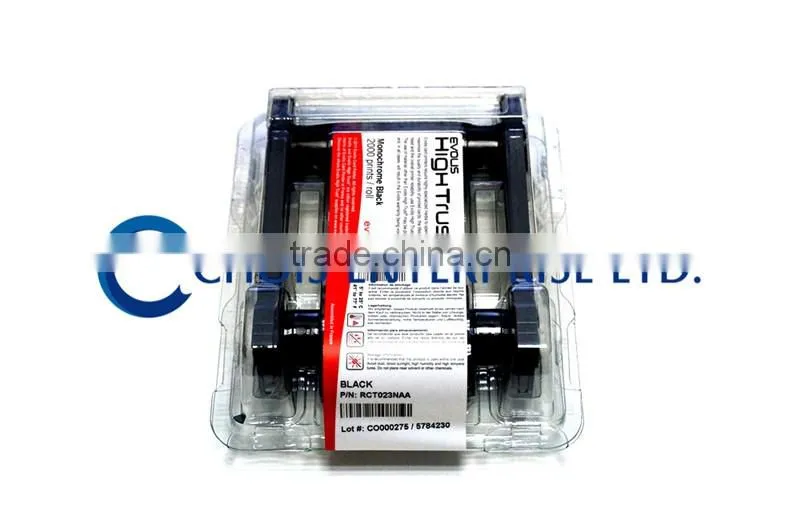 Evolis RCT023NAA Black Monochrome Ribbon - K - 2,000 prints,for use with Evolis Zenius,Primacy,Elypso Card Printers